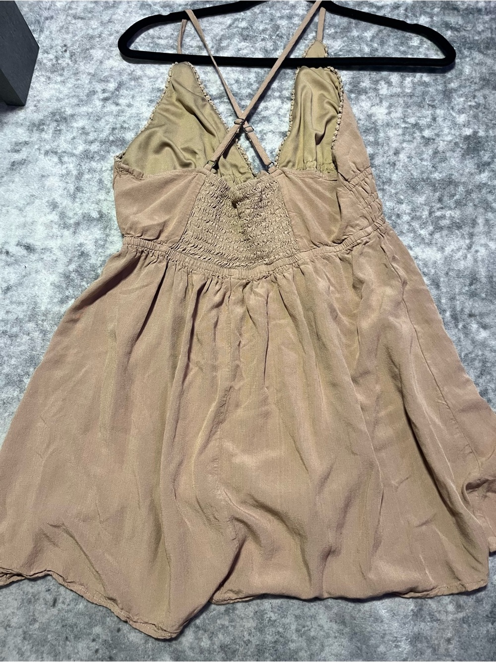 wild fable Dusty tan Smocked Spaghetti Strap Dress - Picture 3 of 3